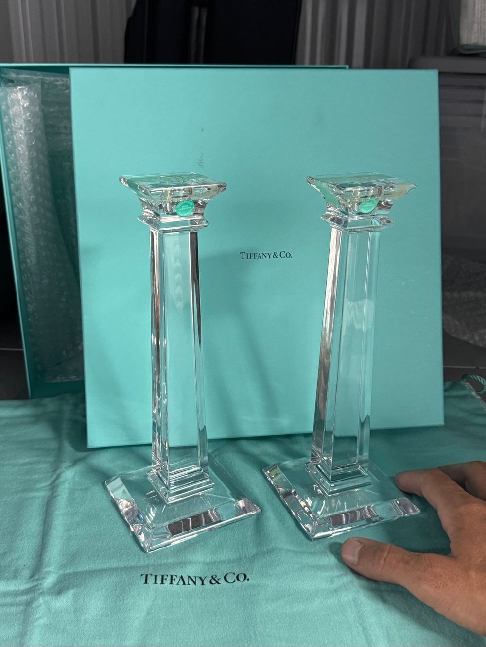 Tiffany & Co. Clear Crystal Candlesticks